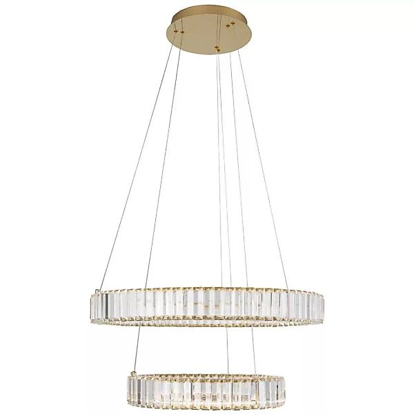 LED Pendelleuchte Aurelia in Gold und Transparent 2x 23W 4328lm günstig online kaufen