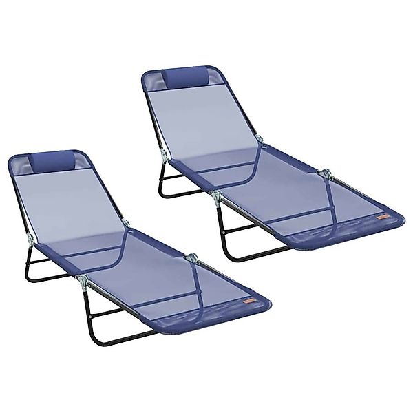 vidaXL Gartenliege Klappbare Sonnenliege 2 pcs günstig online kaufen