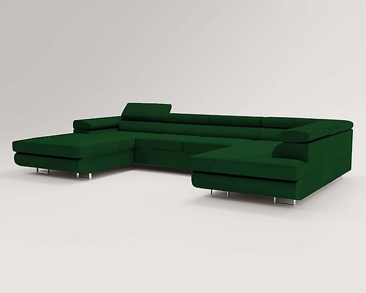 Goldstoff Wohnlandschaft komfortables Ecksofa mit Schlaffunktion, geräumige günstig online kaufen