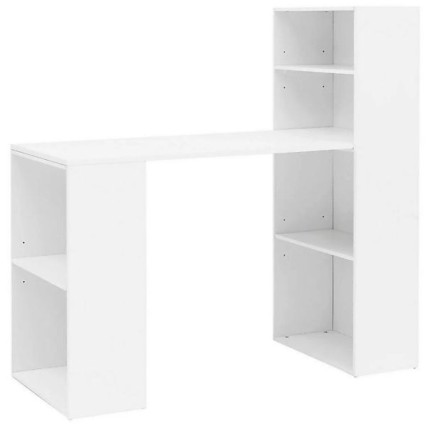Schreibtisch mit Regal 120 x 120 x 53 cm Weiß Matt Holz Modern | Schreibtis günstig online kaufen