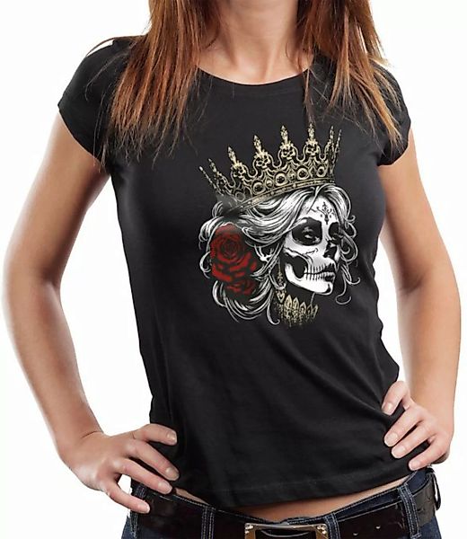 GASOLINE BANDIT® T-Shirt Damen Lady Biker Shirt: Skull Queen günstig online kaufen