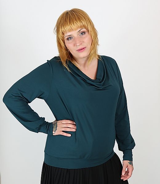 Elegantes Shirt - Sue Aus Bambus - Smaragd Und Schwarz günstig online kaufen