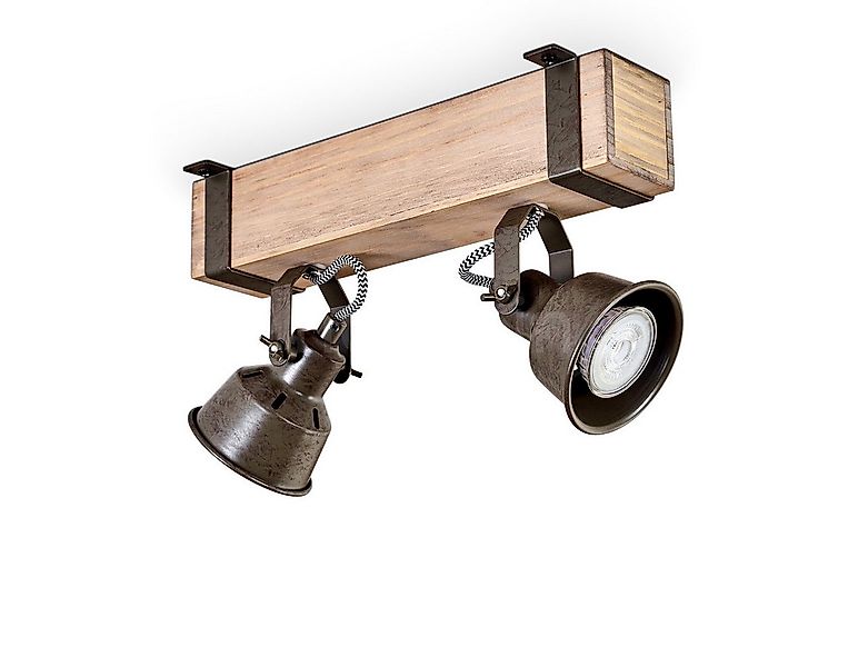 hofstein Deckenleuchte moderne Deckenlampe aus Metall/Holz in Grün-Grau/Nat günstig online kaufen