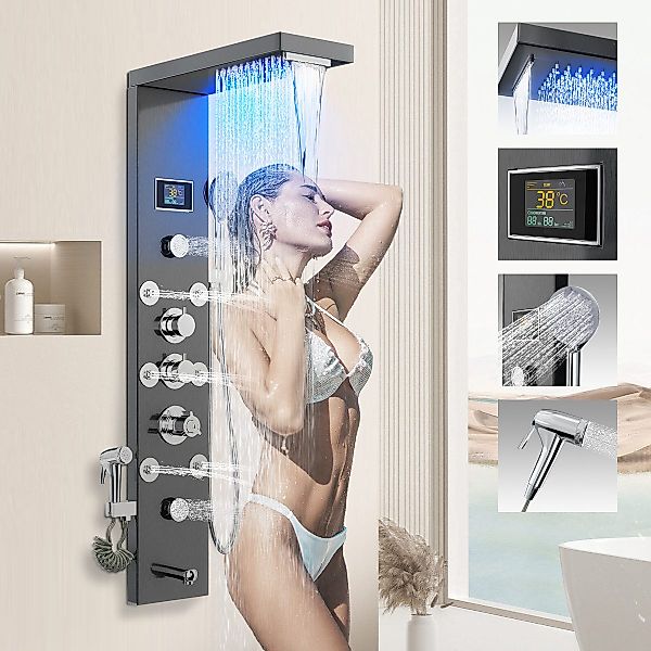 Eumaty Duschsystem Brausegarnitur Duschsäule Massagedusche, Regendusche, günstig online kaufen