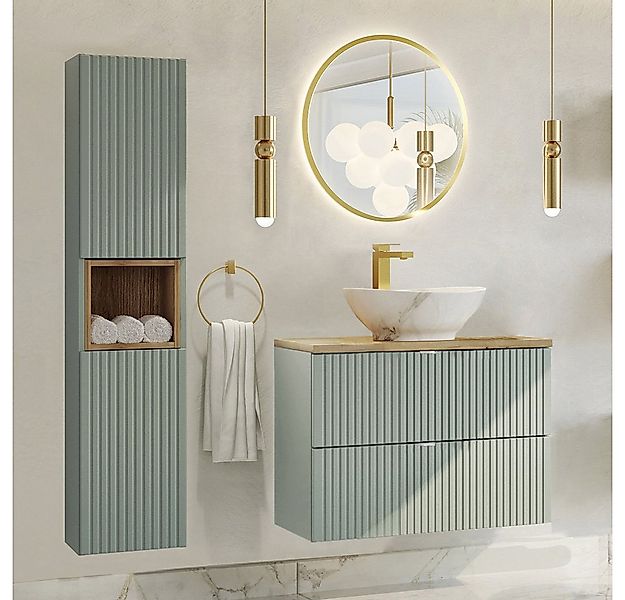 Lomadox Badmöbel-Set NEWPORT-56-GREEN, (Spar-Set, 3-St., Hochschrank Regale günstig online kaufen