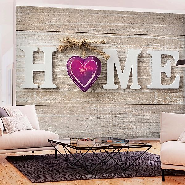 Selbstklebende Fototapete - Home Heart (Violet) günstig online kaufen