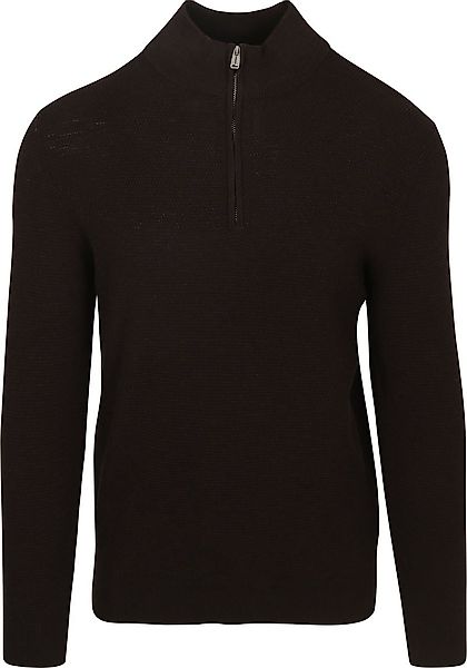 Profuomo Half Zip Pullover Structure Braun - Größe XXL günstig online kaufen
