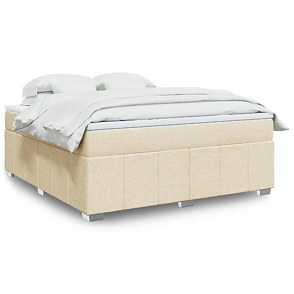 vidaXL Boxspringbett, Boxspringbett mit Matratze Creme 180x200 cm Stoff günstig online kaufen