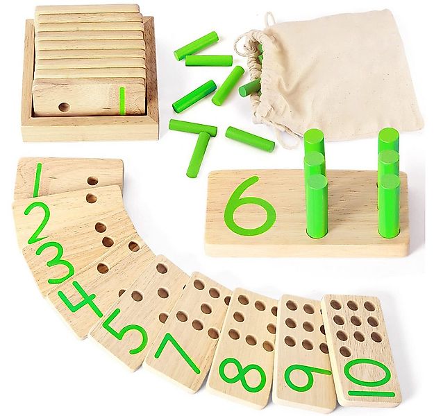 CLTYQ Lernspielzeug Holz Steckspiel,Montessori-Spielzeug für Kinder ab 3 Ja günstig online kaufen