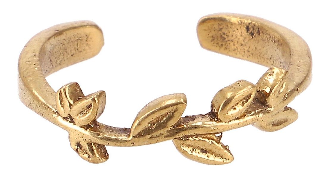 Guru-Shop Fingerring Ring aus Indien, Blätterranke Daumenring - gold günstig online kaufen