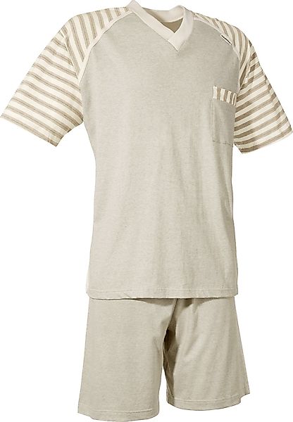 götting Pyjama Herren-Shorty naturbelassen Single-Jersey Streifen günstig online kaufen