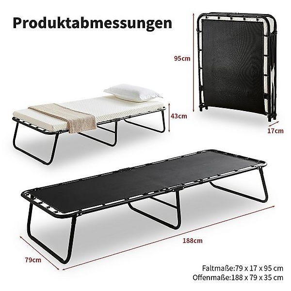 Odikalo Metallbett Gästebett Klappbar Tagesbett Bettgestell 80×190 cm Staur günstig online kaufen