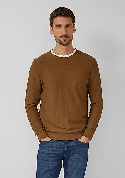 s.Oliver Longpullover Strickpullover Strickpullover mit Flammgarnstruktur u günstig online kaufen