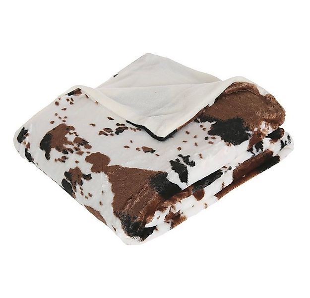 Wohndecke Kuh Deko Plaid Bettbezug 130 x 160 cm, Atmosphera Créateur d'inté günstig online kaufen