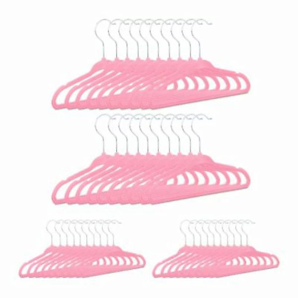 relaxdays 40 x Kleiderbügel Kinder pink günstig online kaufen