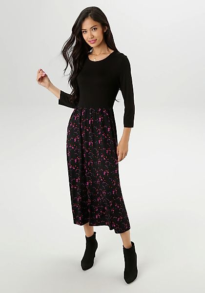 Aniston SELECTED Midikleid farbharmonischen, floralem Alloverdruck - NEUE K günstig online kaufen