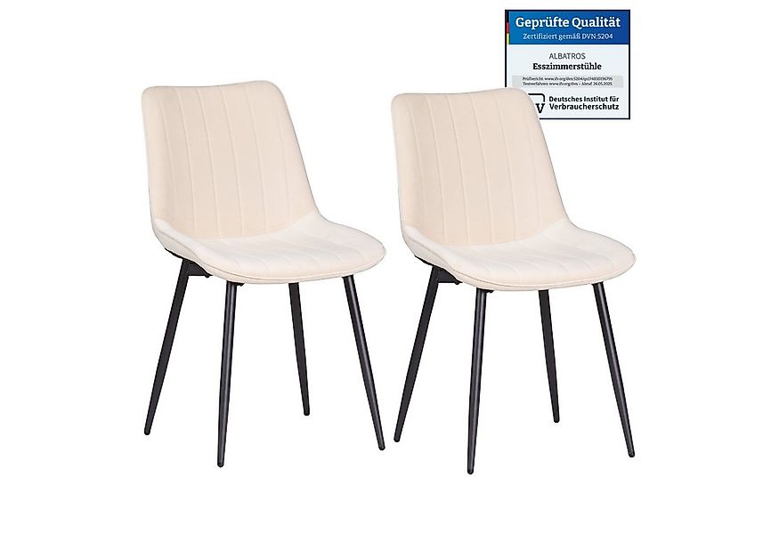 Albatros International Esszimmerstuhl BOSA Samtstuhl Beige – 2er-Set Esszim günstig online kaufen