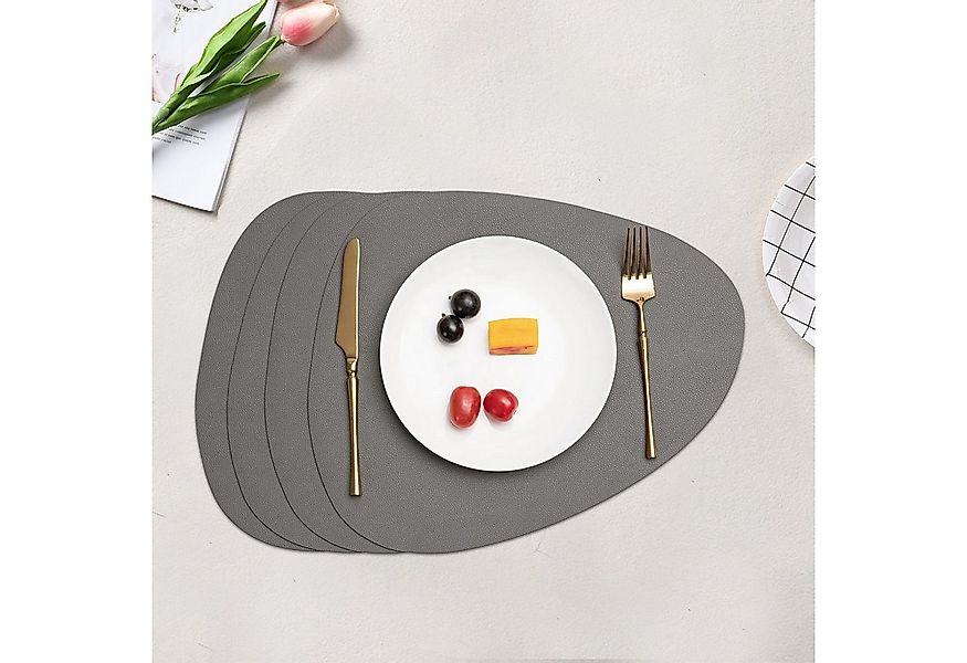 OKWISH Platzset Tischsets Kunstleder Platzdeckchen Platz-Matten, (Tischdeko günstig online kaufen