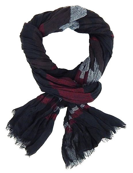 Ella Jonte Modeschal, Weicher Casual-Schal gestreift in Schwarz-Burgund, 18 günstig online kaufen