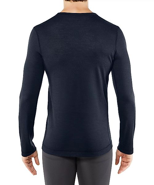 FALKE Herren Langarmshirt Silk-Wool, XXL, Blau, Uni, Wolle, 33421-611606 günstig online kaufen