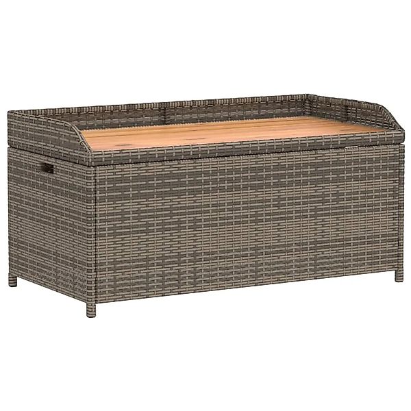 vidaXL Bank mit Stauraum Grau 100x50x52 cm Poly Rattan Akazienholz 365950 günstig online kaufen