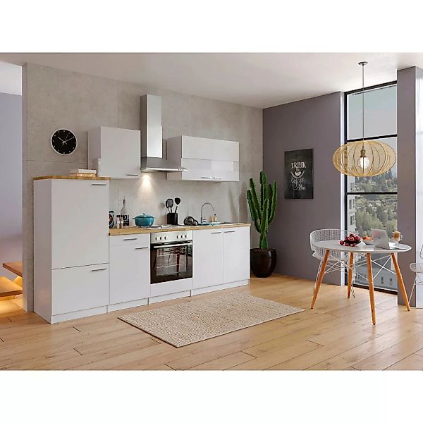 Respekta Küchenzeile KB270WW 270 cm Weiß günstig online kaufen