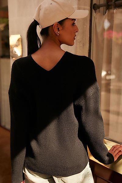 Next V-Ausschnitt-Pullover Ripp-Oberteil mit V-Ausschnitt (1-tlg) günstig online kaufen