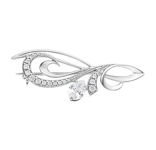 Secretforyou Brosche Brosche aus 925 Silber Zirkonia Steine Silberschmuck E günstig online kaufen