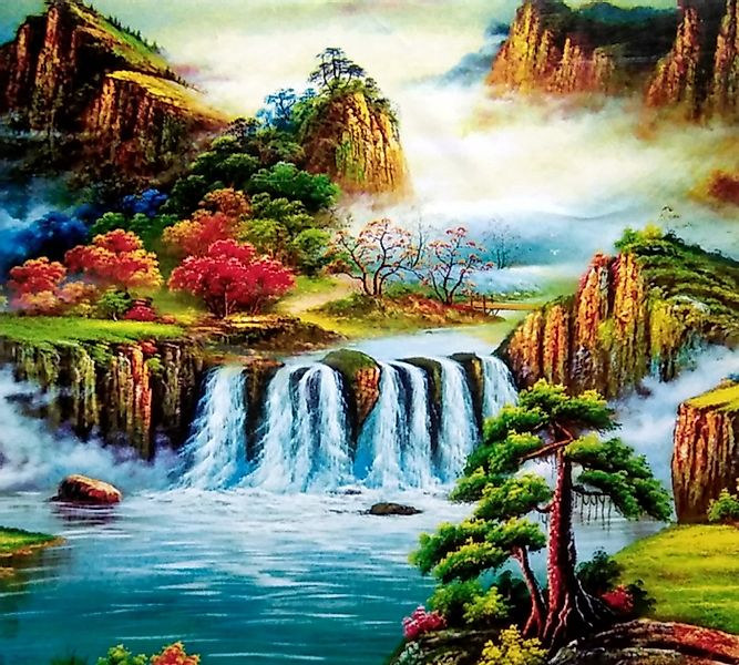 LaCute Malen nach Zahlen XL 5d Diamond Painting Wasserfall Malen nach Zahle günstig online kaufen