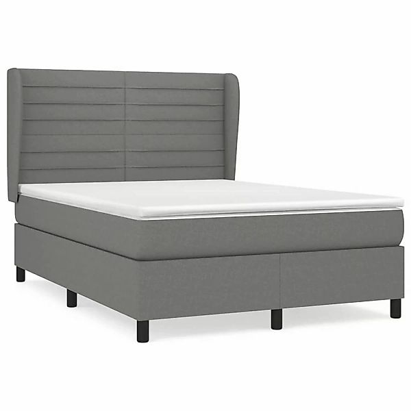 vidaXL Boxspringbett mit Matratze Dunkelgrau 140x200 cm Stoff1398472 günstig online kaufen