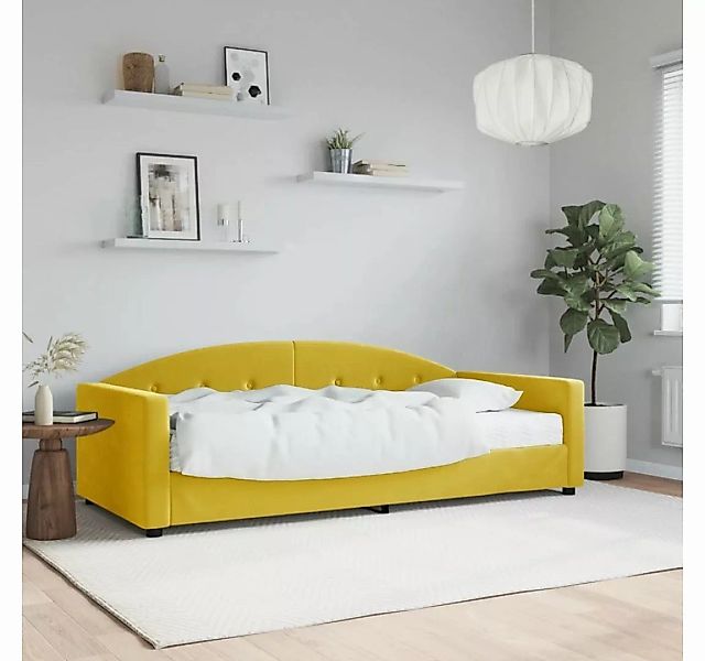 furnicato Bett Tagesbett mit Matratze Gelb 90x200 cm Samt günstig online kaufen