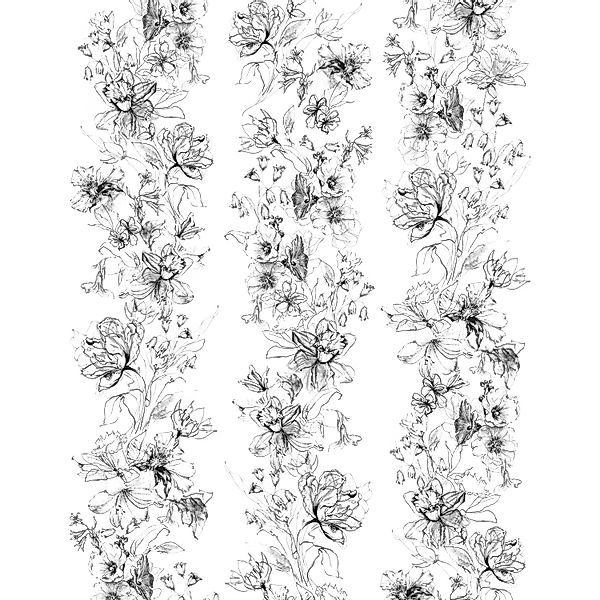 Marburg Vliestapete Blumen Crushed-Optik Modern 270 cm x 210 cm Schwarz günstig online kaufen