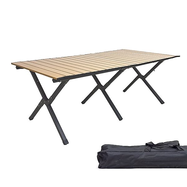 Grafner Campingtisch Campingtisch klappbar Holzoptik 118x58x43 günstig online kaufen