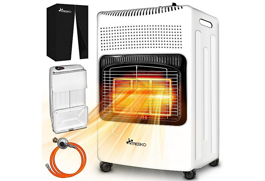 TRESKO Heizstrahler 4200 W Gasheizung + Abdeckung Gasheizer 3 Stufen Gasofe günstig online kaufen