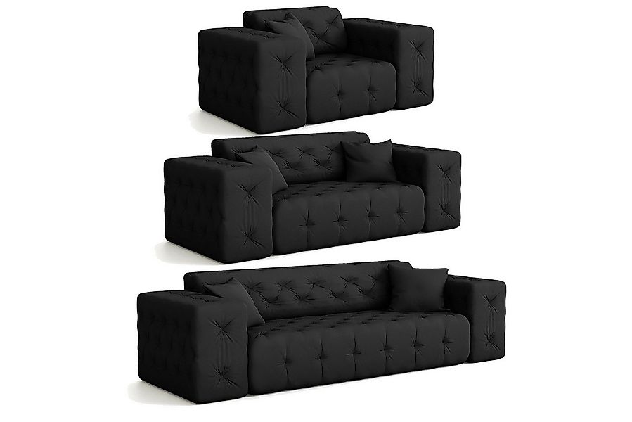 Fun Möbel Polstergarnitur Sofaset Designersofa CHANTAL 3-2-1 in Stoff Opera günstig online kaufen