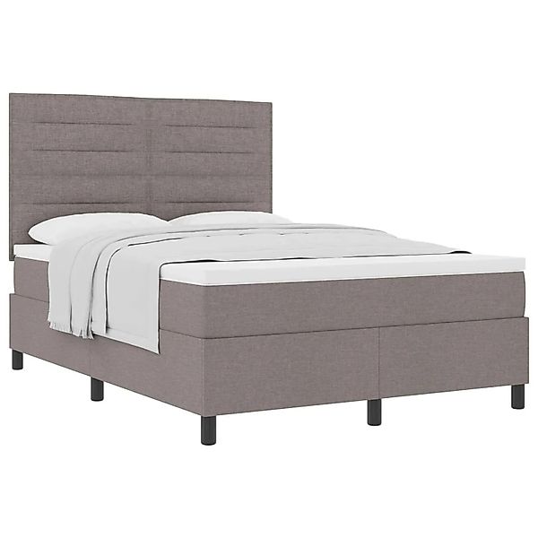 vidaXL Boxspringbett mit Matratze Taupe 140 x 190 cm Stoff 3339312 günstig online kaufen