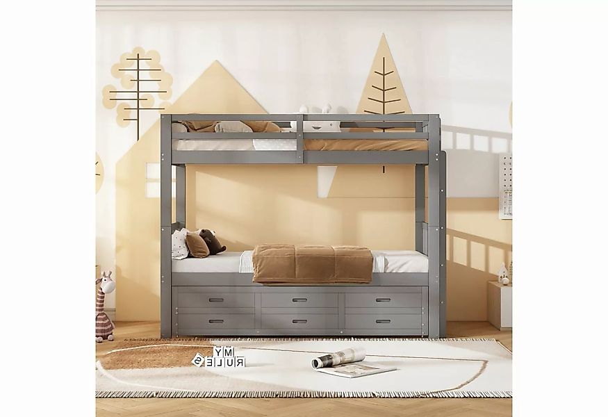 HAUSS SPLOE Kinderbett 90x200cm mit undausziehbarem Bett und 3 Schubladen G günstig online kaufen