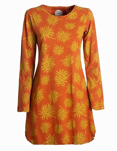 Vishes Tunikakleid Langarm Damen Blumen-Tunika Shirt-Kleid Glockenärmel Bau günstig online kaufen