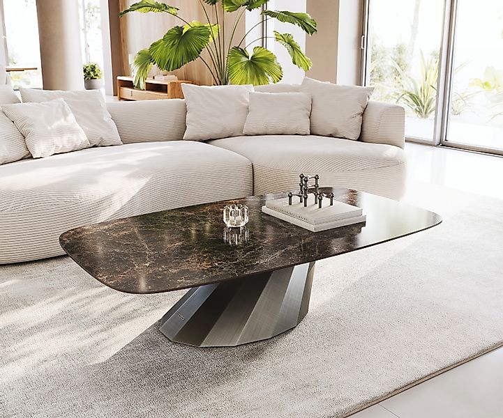 Couchtisch Edge Boot 140x80 cm Keramik Laminam® Emperador Extra Lucidato Du günstig online kaufen
