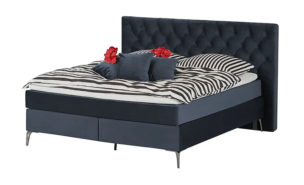 Wohnwert Boxspringbett  Laesa ¦ blau ¦ Maße (cm): B: 220 H: 122 Betten > Bo günstig online kaufen