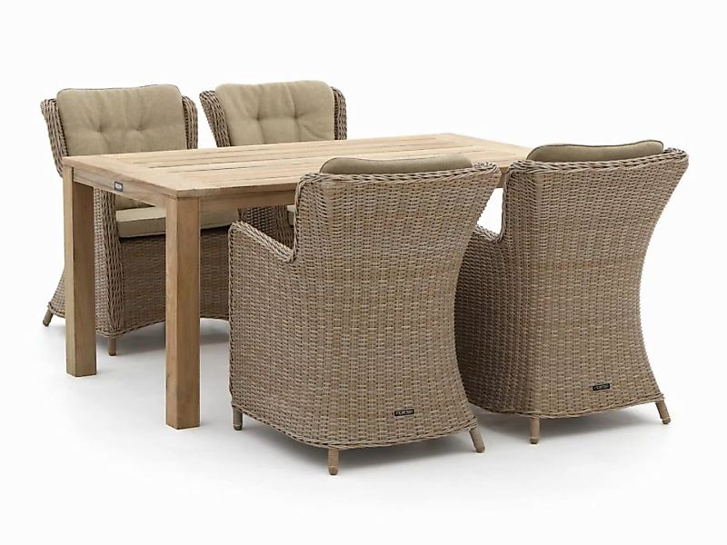 Intenso Milano/ROUGH-S 160 cm Gartenmöbel-Set 5-teilig günstig online kaufen