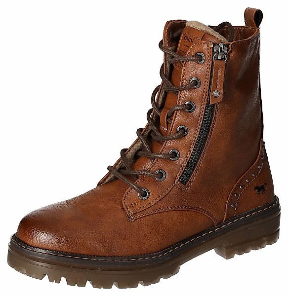 Mustang Shoes Winterboots, Blockabsatz, Winterstiefelette, Schnürboots, günstig online kaufen