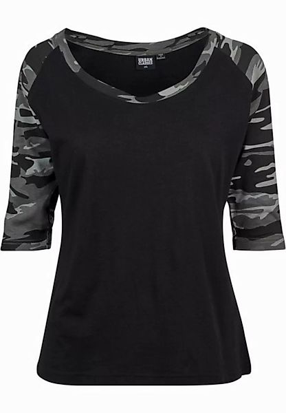 URBAN CLASSICS Kurzarmshirt Urban Classics Damen Ladies 3/4 Contrast Raglan günstig online kaufen