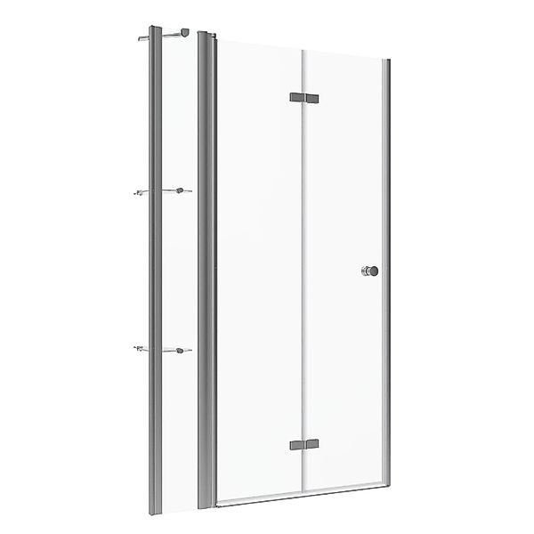 Aquabatos Bad Duschtür Duschabtrennung Faltbare Nischentür mit Eckregal 90 günstig online kaufen