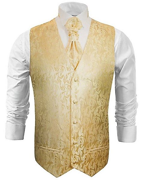 Paul Malone Anzugweste Herren Hochzeitsweste mit Plastron Set 2tlg florale günstig online kaufen