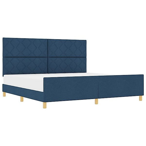 vidaXL Bett Bettgestell Blau 200x200 cm Stoff (1-tlg) günstig online kaufen