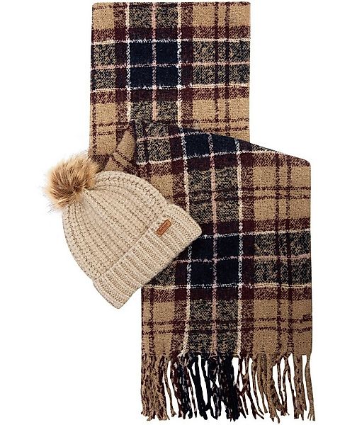 Barbour Bommelmütze Set Saltburn Beanie und Schal günstig online kaufen