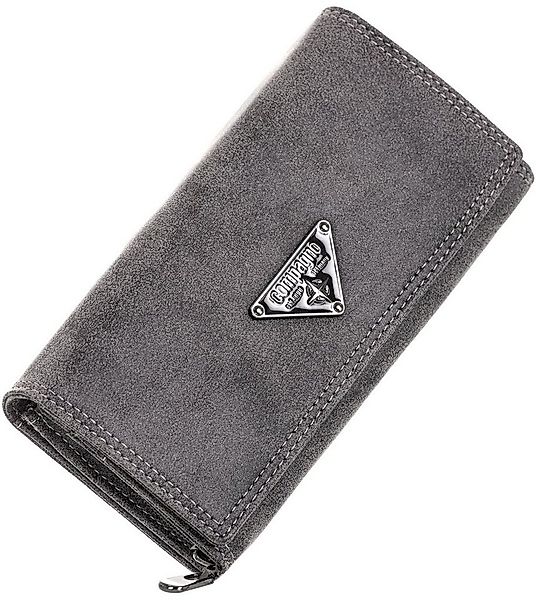 compagno Geldbörse, Damen Geldbörse faltbar uni in Anthrazit Portemonnaie G günstig online kaufen