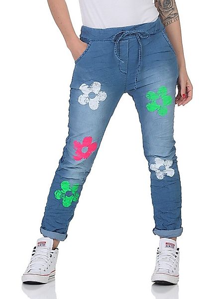 simaranda Sweatpants Damen Jogginghose Jeans 21347 34-38 Mittelblau dehnbar günstig online kaufen