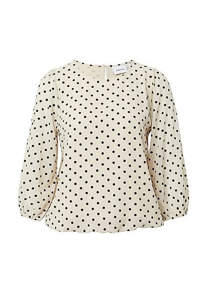 comma Kurzarmbluse Bluse Chiffonbluse mit Polka günstig online kaufen